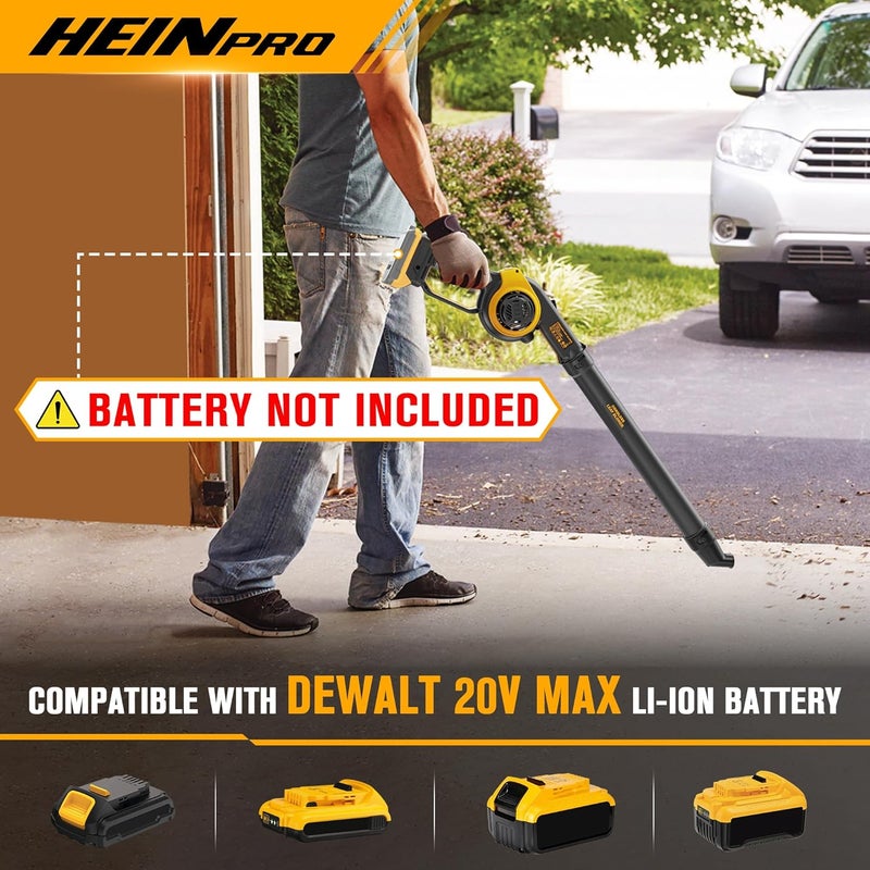 HEINPRO Cordless Leaf Blower Compatible with DEWALT 20V Max Battery (Tool Only) 200MPH Small Electric Leaf Blowers w/ 3 Speeds Mode, Lightweight Mill Leaf Blowers Battery Powered for Patio - Image 2